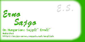 erno sajgo business card