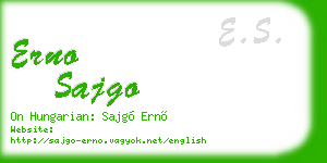 erno sajgo business card